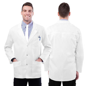 Bata de laboratorio frontal a presión antiestática personalizada para hombre, batas de hospital transpirables resistentes al calor para médicos y pacientes - Product Image 5