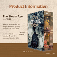Untuk Grosir Puzzle Kayu 3D Book Nook Era Uap, Mainan Edukatif DIY Kit Rumah Boneka Miniatur dengan 101-500 Potong