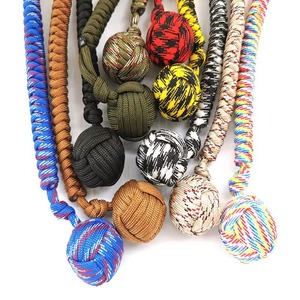 Handmade Paracord Keychain <b>Ball</b> Shape Lightweight Outdoor Camping Decorative Backpack Accessory Glass Bead Keyring - Product Image 3