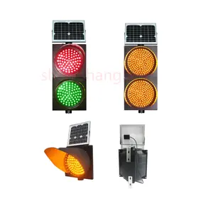 warning solar red amber green two flashing traffic light 300mm