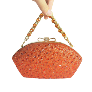 Women's Classic Casual Sparkling Evening Clutch <b>Bag</b> Rhinestone Decorated Chains Fashion Style Alloy Flower Diamond <b>Studded</b> - Product Image 1
