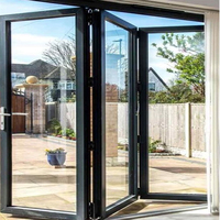 Portes coulissantes pliantes fines Clearview pour l'extérieur et l'intérieur, isolation thermique, design moderne, aluminium et verre pour la maison