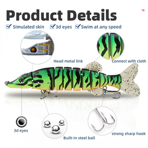 New Style 9 Segment Swimbait 20cm 65.2g Multi Jointed Fishing Lure Sinking Hard Bass Bait Fishing Tackle sezione pike lure - Product Image 5
