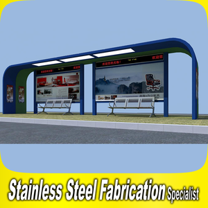 Cabina de espera de autobús al aire libre personalizada con marco de acero inoxidable y PC Sail Plataforma única Refugio Cochera por fabricante - Product Image 6
