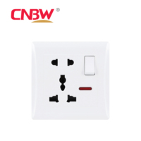CNBW uk interrupteurs standard et prise 5 broches 13 ampères prise 220V-250V prise de commutateur universelle multi-prise avec néon