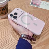 Coque de téléphone magnétique sans fil de luxe couleur macaron pour iPhone 18 17 Pro Max, étui de protection antichoc avec lentille en verre