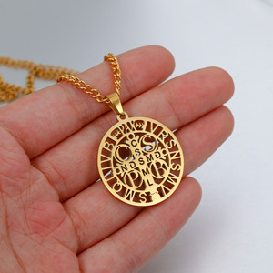 Collier pendentif croix d'exorcisme en acier inoxydable pour homme, amulette personnalisée de l'Exorciste, bijou cadeau, carte de <span class=keywords><strong>la</strong></span> Sainte-Croix <span class=keywords><strong>Benedictine</strong></span> - Product Image 5
