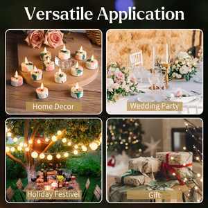 Set Dekorasi Rumah Lampu Teh LED 3D Nyala Api Asli Mermei, 12 Lampu Teh LED - Product Image 5