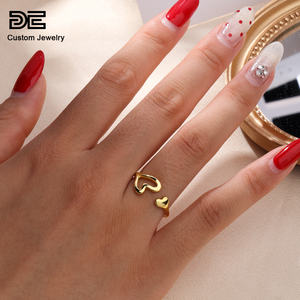 DE bütçe dostu 925 gümüş ve altın kaplama Promise yüzükler nişan ve düğün için klasik kalp kare - Product Image 1