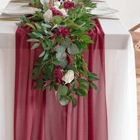 Nappe et chemin de table en crêpe de style moderne, voile de beauté pour décorations de mariage, vente en gros pour fêtes d'anniversaire et événements