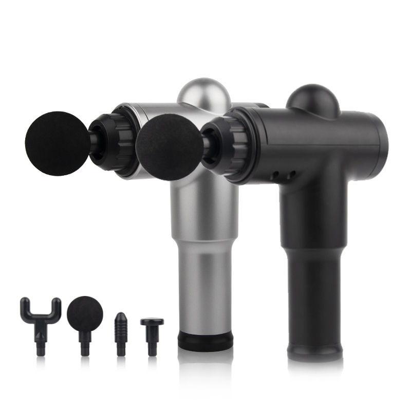 Massage Gun Deep Tissue Percussion Cordless Electric Gym Body Fitness Muscle Therapy Massager with 4 Heads for Athletes