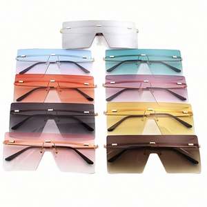 Gafas de Sol Cuadradas Extra Grandes con Logotipo Personalizado, Retro, a la Moda, con Protección UV400, sin Montura, de una Pieza, para Hombre y Mujer - Product Image 2