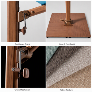 <span class=keywords><strong>Parasol</strong></span> romain inclinable et réglable avec base de lest en acier en option, grande surface de couverture, pour loisirs en extérieur - Product Image 5