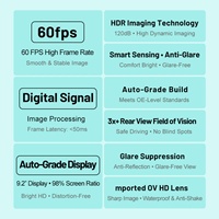 Écran de Moniteur Android Haute Définition LCD pour Rétroviseur de Voiture, Réglable à 360 Degrés, pour Angle Mort, avec Connexion USB