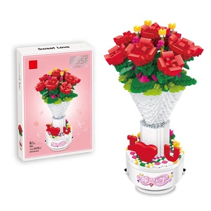 Bloques de Construcción de 2678 Piezas, Juguete de Flores de Rosa, Ladrillo de Microdiamantes, Kit de Construcción de Ramo de Flores, Caja de Música, Bloques de Juguete para Decoración del Hogar - Product Image 1