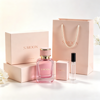 Flacon de parfum carré de luxe en verre transparent, 30ml, 50ml, 100ml, avec pulvérisateur rose/noir, flacon de parfum vide avec boîte personnalisée, vente en gros
