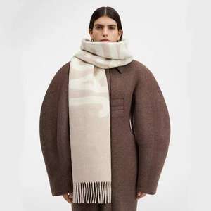 Шерстяные шарфы и длинные шали с бахромой на осень/зиму с жаккардовым узором и логотипом, быстросохнущие, для подарков - Product Image 2