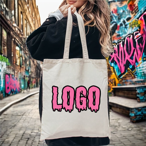 Sac fourre-tout en toile de coton personnalisé de haute qualité avec logo imprimé, grand sac de shopping uni et tendance pour femmes, vente en gros - Product Image 2