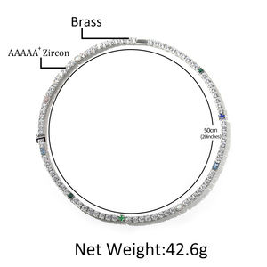 UWIN Hip Hop 5mm catena da Tennis misto colorato smalto croce opale <span class=keywords><strong>pietre</strong></span> verde smeraldo Zirconia uomini donne <span class=keywords><strong>collana</strong></span> girocollo - Product Image 4