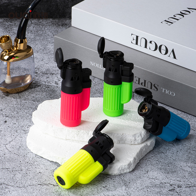 Plastic Torch Double Jet Flame BBQ Outdoor Cigar Electric Lighter with Custom Logo