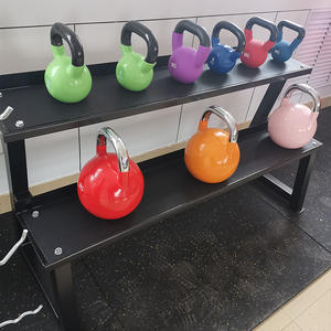 Bina Fitness Aksesuarları Spor Salonu Ağırlık Kaldırma Setleri En İyi Antrenman Kişiselleştirilmiş Serbest Ağırlıklar Plastik Kaplamalı Kettlebell - Product Image 3
