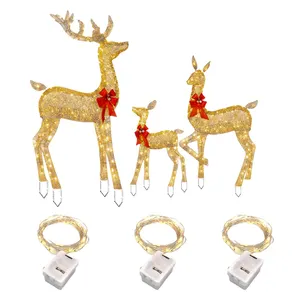 Cerf lumineux LED de noël pour décoration de noël, ornement de renne lumineux, décor familial de noël en plein air