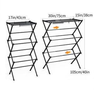 Pano.V Heavy Duty Metal Clothing Dry <b>Rack</b> Indoor Expandable Foldable Household Laundry <b>Drying</b> <b>Rack</b> for Home Bathroom - Product Image 4