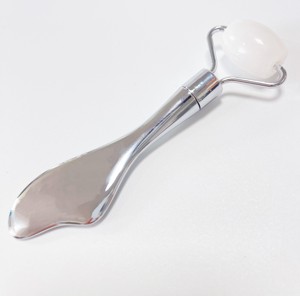 Anti puffiness Handheld Gua Sha Facial Massager white <b>jade</b> Face Sculpting Tool Face Massage <b>Jade</b> <b>Roller</b> Gua Sha Set - Product Image 5