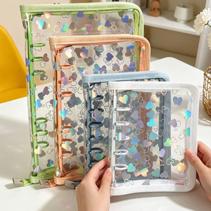 Carnet créatif en PVC transparent avec motif laser, classeur A5 A6 A7 M5, cadeau de bureau tendance - Product Image 3