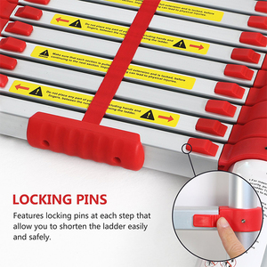 <span class=keywords><strong>Escalera</strong></span> Telescópica de <span class=keywords><strong>Emergencia</strong></span> de Aluminio Plateado de 20 pies, <span class=keywords><strong>Escalera</strong></span> Plegable de Pared para Villa, Embalaje Compacto EN131 - Product Image 2