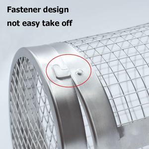 <span class=keywords><strong>Cage</strong></span> de barbecue de taille magnétique en métal de cuisine cylindre en acier inoxydable <span class=keywords><strong>Cage</strong></span> de barbecue ronde à mailles fumées tambour à rouler - Product Image 4