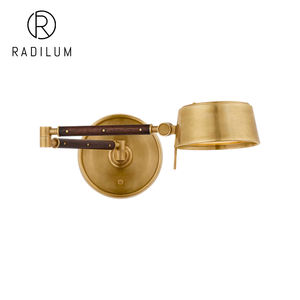 Lámpara de Pared Articulada Retro de Lujo para Hotel, Lámpara de Lectura Decorativa para Cabecera, de Latón y Madera, Ajustable, con LED, Estilo Aláster - Product Image 1