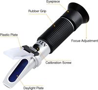 Brix Refractometer met ATC Digitale Handheld Refractometer voor Thuisbrouwerij Worte Bier Wijn Fruit Suiker SG 1.000-1.120 Brix 0-32%