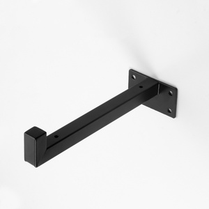 Support d'angle invisible en acier pour étagères de cloisonnement, fixation murale, design tube carré, idéal pour cuisine et salon modernes - Product Image 4