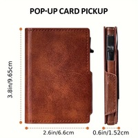 Dompet Pop Up Kulit PU Serat Karbon Kustom dengan Penahan Kartu RFID dan Penutup Magnet untuk Pria