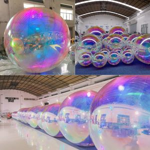 フロアパーティーウェディングゴールドシルバーイベントデコレーション球体巨大インフレータブル吊り大型回転ディスコPVCミラーボール