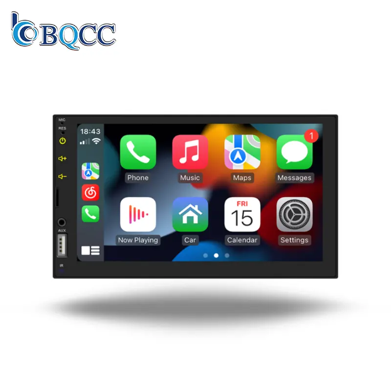 BQCC 7 אינץ 2 דין מגע מסך Carplay GPS תצוגת HD מולטימדיה סטריאו לרכב רדיו MP5 רדיו FM AM אנדרואיד אוטומטי רכב DVD נגן