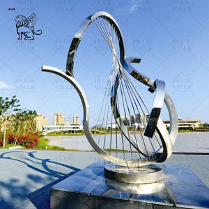 BLVE Custom Villa Decoración Modern Metal Art Water Feature Brown Fuente de acero inoxidable - Product Image 6