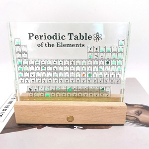 OEM moderno fai da te luce notturna luminosa Base su misura legno di faggio per soggiorno atmosfera quadrata batteria colorata <span class=keywords><strong>illuminazione</strong></span> periodica - Product Image 1