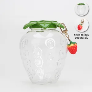 High Quality 500ml Plastic Pineapple Strawberry Cup with Straw Cute Milk Tea Cup Portable Juice water Bottle