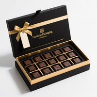 Emballage de boîtes à truffes personnalisées pour boîte à dessert au chocolat faite à la main avec adsorption magnétique boîte de chocolat vide