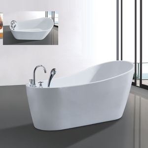 White Colour Freestanding <strong>Acrylic</strong> <strong>Bathtub</strong> with Glass Shower <strong>Screen</strong>