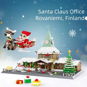 Ensemble de jouets de construction populaire Père Noël au bureau en Finlande, pour enfants et collectionneurs, plaisir créatif, vente en gros OEM - Product Image 1