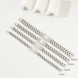 <span class=keywords><strong>Bracciale</strong></span> da Uomo Curvo in Acciaio Inossidabile di Lusso 2025, Best Seller, <span class=keywords><strong>con</strong></span> Barra Incisa per Scritte Personalizzate - Product Image 5