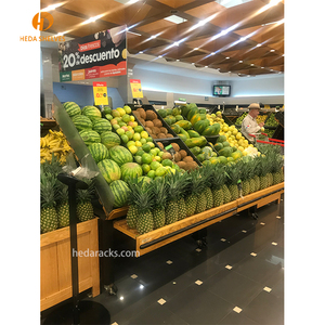Exhibidor de Alimentos para Supermercados, Diseño Interior, Exhibición de Dulces, Frutas y Verduras, Estante de Madera de Gran Capacidad - Product Image 1