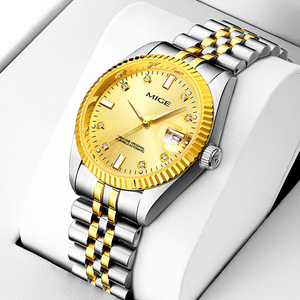 Reloj Automático Redondo de Acero Inoxidable para Mujer MIGE con Detalles de Diamantes, Visualización de Fecha Analógica, Elegante Reloj de Pulsera - Product Image 3