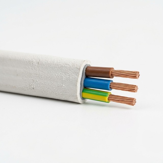 Three Core Flat Copper PVC Insulated PVC Sheathed BVVB 300V 4 AWG Building Wire IEC Electric Cable Indoor Fixed