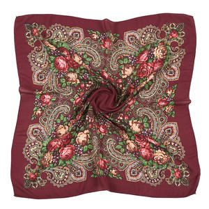 <span class=keywords><strong>Foulard</strong></span> carré russe 80x80 cm, motif floral ethnique, imprimé, pour femmes, hijab, bandeau, écharpe <span class=keywords><strong>Ukraine</strong></span> - Product Image 5