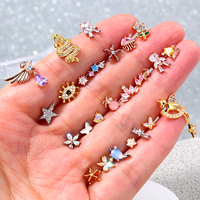 Topash – boucles d'oreilles en acier inoxydable avec Zircon transparent, anneaux de Cartilage helix daith tragus, clous d'oreilles, bijoux de Piercing pour le corps