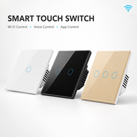 Modern Ev EU UK Tuya WiFi Zigbee Düğmeli Akıllı Duvar Anahtarı 1/2/3/4'lü PC Panel Alexa Google Home Kontrolü